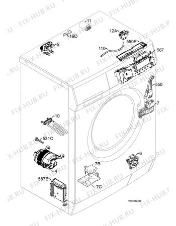 Взрыв-схема стиральной машины Aeg Electrolux LS84840 - Схема узла Electrical equipment 268